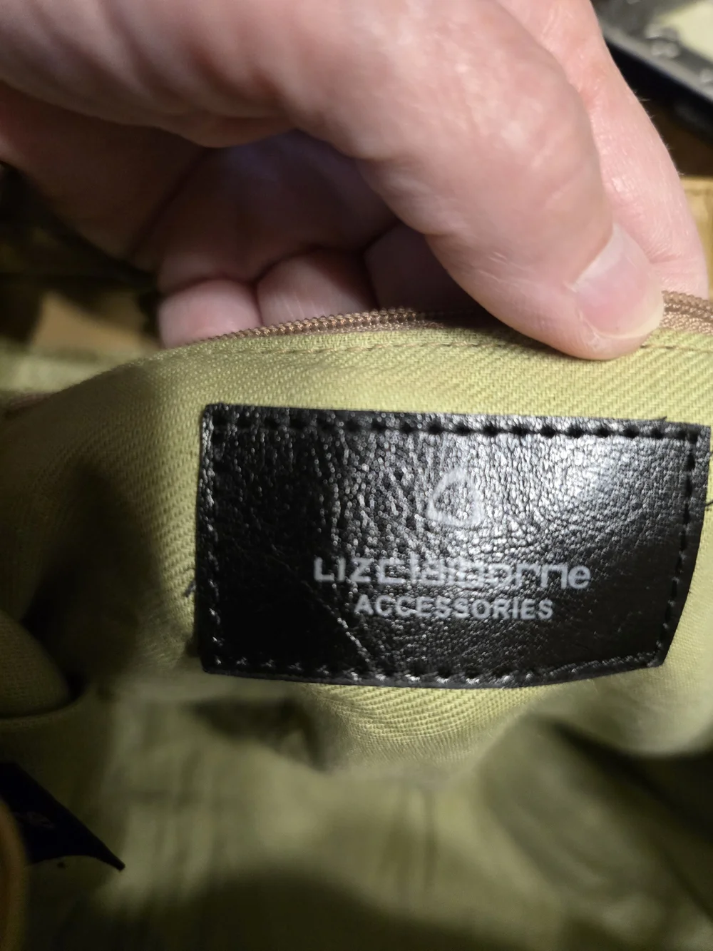 Liz Claiborne Tan Backpack Purse with Front Zip Pocket